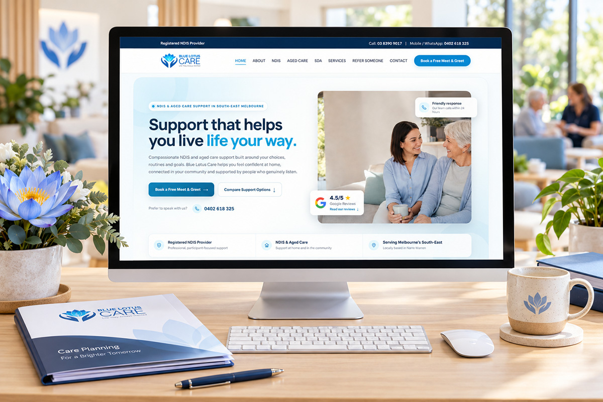 Blue Lotus Care website design by TD Interactives