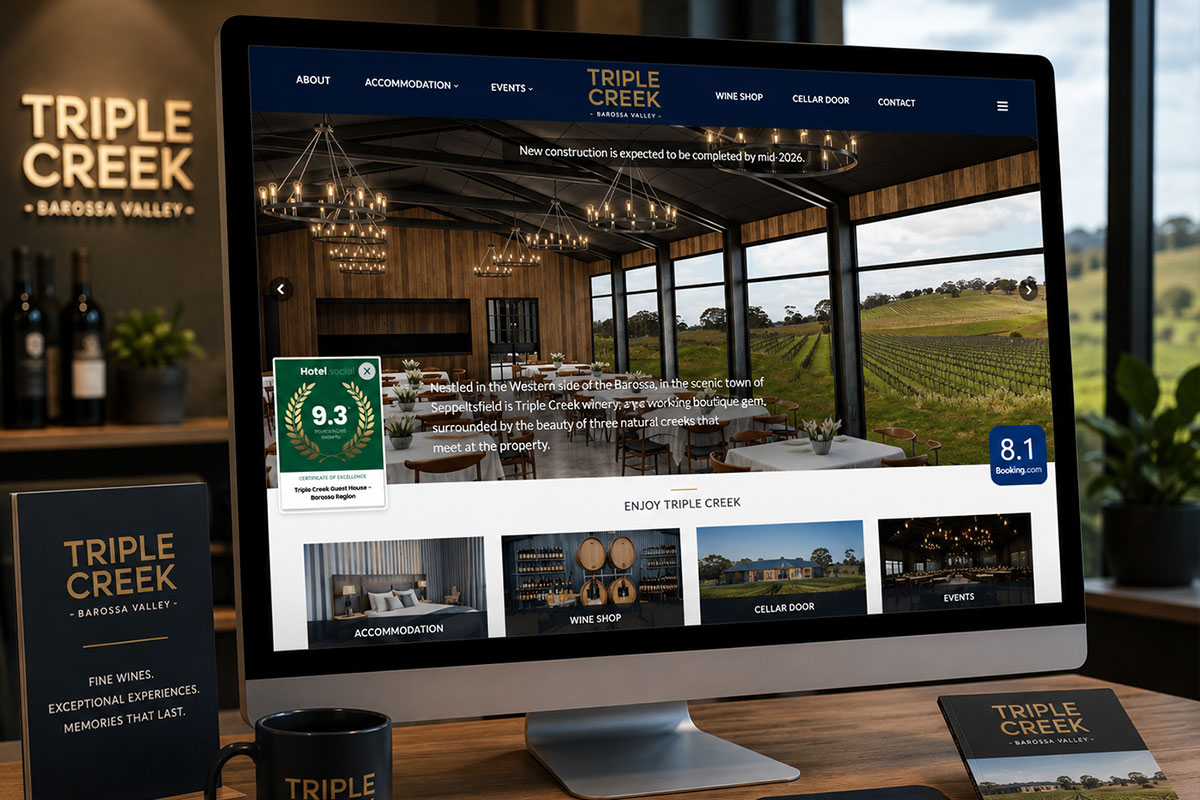 Triple Creek Winery website designed by TD Interactives